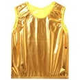 thumbnail image 3 of YONGHS Girls Kids Metallic Sleeveless Tank Tops for Hip Hop Jazz Modern Dance Performance Vest Top Gold 1-6, 3 of 6