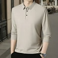 thumbnail image 7 of Polo Shirts For Men Long Sleeve Classic Solid Color Collared Casual Business Male Tees, 7 of 7