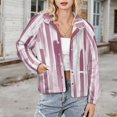 thumbnail image 3 of Jackets for Women Winter Coat Jackets Flannel Stand Collar Jacket(Abstract Pink Brushstrokes Pattern,Size:S-4XL), 3 of 7