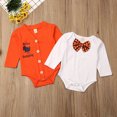 thumbnail image 5 of Inevnen Baby Boy My First Thanksgiving Baby Outfit Infant Romper Coat Pants 3PCS Turkey Clothes Set, 5 of 8