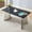 Black + Silver + Sintered Stone + Rectangular 1, variant on 63"x31.5x30" Luxurious Cold Jade Slab Dining Table with Golden Stainless Steel Butterfly Legs.The tabletop is designed to be scratch and heat resistant.Slabs Tabletop,Golden Stainless Steels Legs.