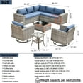 thumbnail image 7 of Ovios 9 Pieces Outdoor Patio Furniture with Swivel Rocking Chairs All Weather Wicker Patio Sectional Sofa for Balcony, 7 of 7