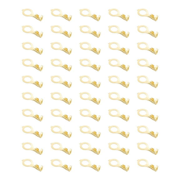 Uxcell 50Pcs Copper Ring Terminals, M5 Wire Cable Copper Open Barrel Wire Ring