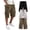 CUW97-Brown, variant on 3Pcs Cargo Shorts For Men Casual Cotton Classic Bermuda Short Drawstring Comfort Big And Tall Pants With Pockets White L