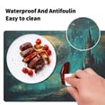 thumbnail image 5 of Square Leather Placemat Set One SizeX4 Heat-Resistant Washable Kitchen Table Decorations The Earth and Moon, 5 of 8