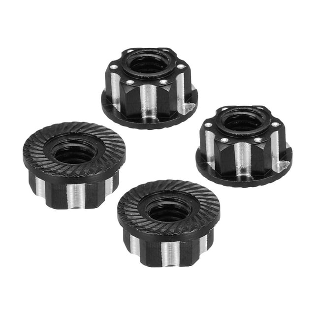 Tuercas Hexagonales de Aluminio M4 para Ruedas RC Tapas Antideslizantes a Prueba de Polvo para Coches de Modelo RC 1/10 Camiones Todoterreno Piezas Mejoradas 4Pcs Negro
