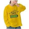 thumbnail image 2 of CYRBOKO Boys' Long Sleeve Tops, Crew Neck Holiday Breathable Cotton Fall Sweatshirts Yellow Size 6 T, 2 of 5