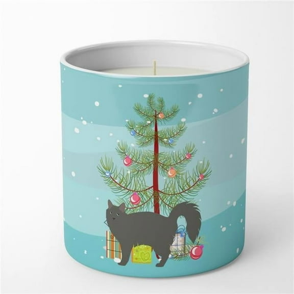 Carolines Treasures CK4663CDL 3.75 x 3.25 in. Unisex Nebelung No.3 Cat Merry Christmas 10 oz Decorative Soy Candle