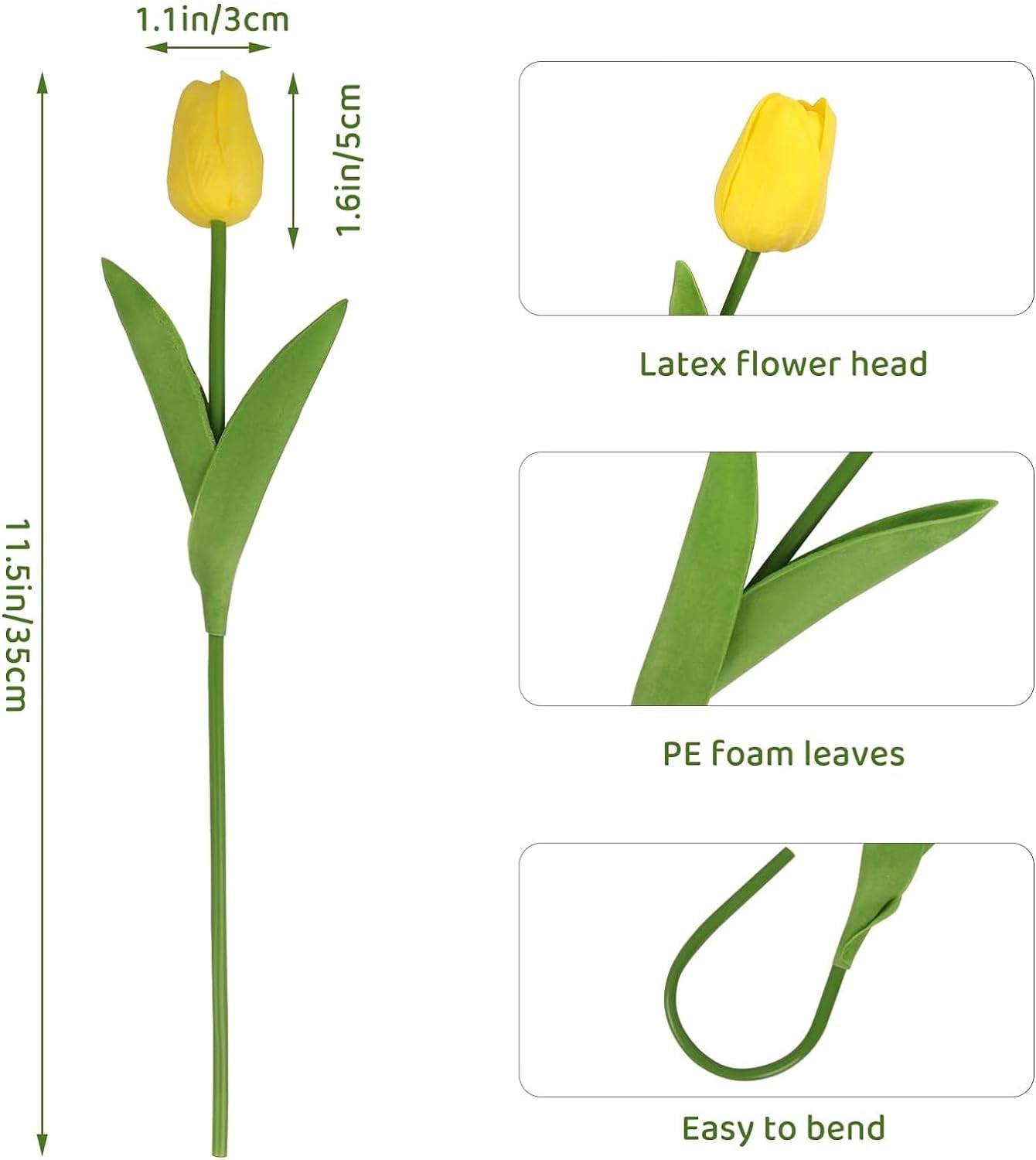10pcs Artificial Tulip Flowers, Real Touch Pink Tulips, Fake Tulips for Bouquet Arrangements Table Centerpieces Home Indoor Outdoor Summer Decorations