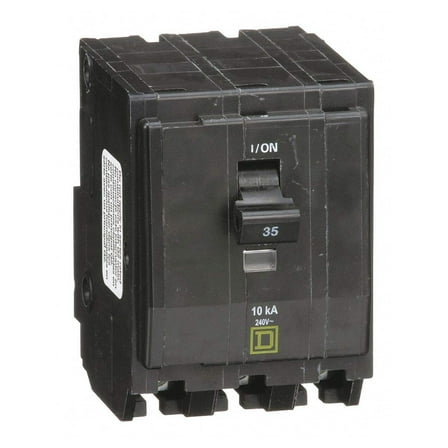 Square D Plug In Circuit Breaker, QO, Number of Poles 3, 35 Amps, 240VAC, Standard - QO335
