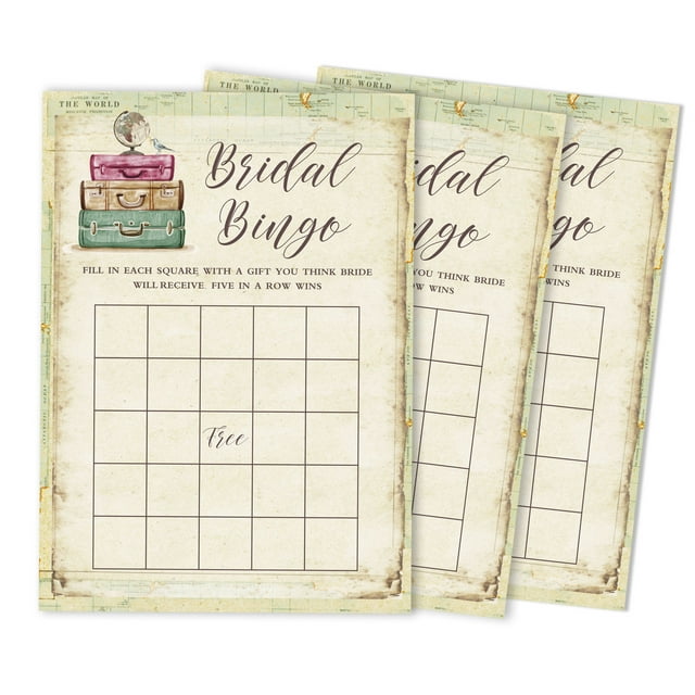 Inkdotpot CardsFor Bridal Wedding Shower Bachelorette Party Bulk Blank Square Fill In Gift Ideas 50TravellingBingoGame