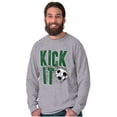 thumbnail image 5 of Athletic Soccer Fan Kick It Goal Men's Long Sleeve Tee T Shirt Brisco Brands S, 5 of 6