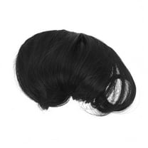 unbranded  Curly Wig Wigs Human Hair Retro Black with Bangs Short Women's