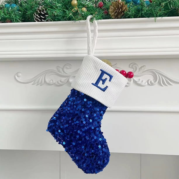 Calcetines con letras navideñas, calcetines sólidos de lana con colgante, adornos navideños, bolsas de regalo, calcetines para mujer.