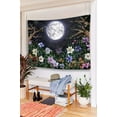 thumbnail image 3 of Gojian Aesthetic Moon Garden Tapestry Wall Hanging, Night Landscape with Colorful Plants Floral Tapestries for Bedroom Home Decor Multi Color, 3 of 6