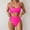 Hot Pink, variant on Womens High Waisted Swimsuits Bottom Padded Bathing Suits Bikini Sets Top Two Piece Swimwear Teen Girl Swimming Suit Shorts Swimsuit Short Suit Set for Women