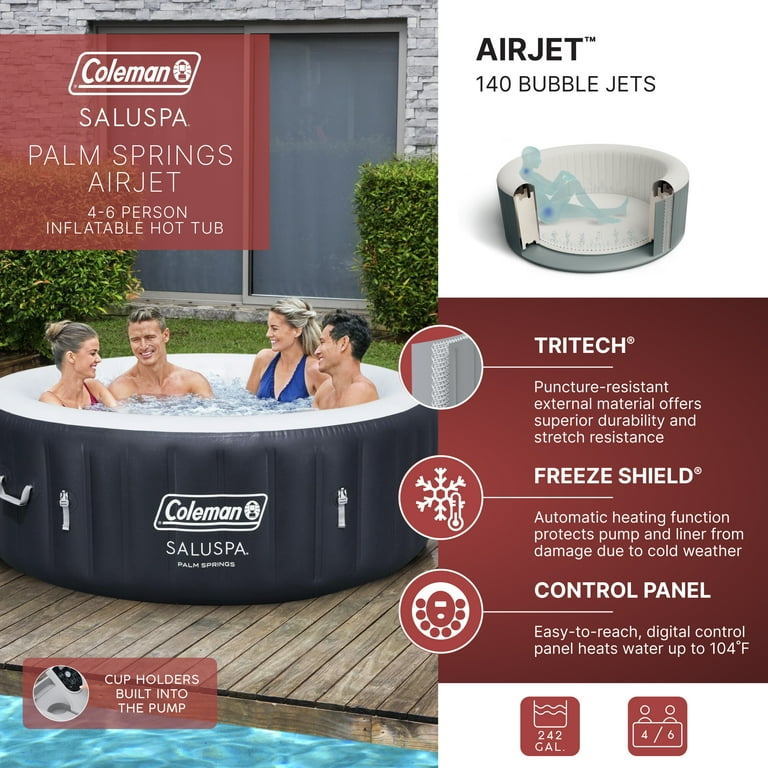 Coleman SaluSpa Palm Springs AirJet Inflatable Circle Hot Tub Spa