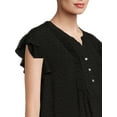 thumbnail image 5 of Time And Tru Women's Maternity Woven Pintuck Shirt, 5 of 6