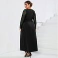 thumbnail image 4 of Plus Size Wrap V Neck Maxi Dress For Women Formal Curvy Long Dresses Lace Short Sleeve Summer Dress, 4 of 5