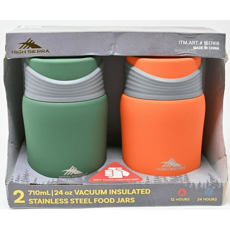 High Sierra Stainless Steel Food Jars Set of 2 Green & Orange