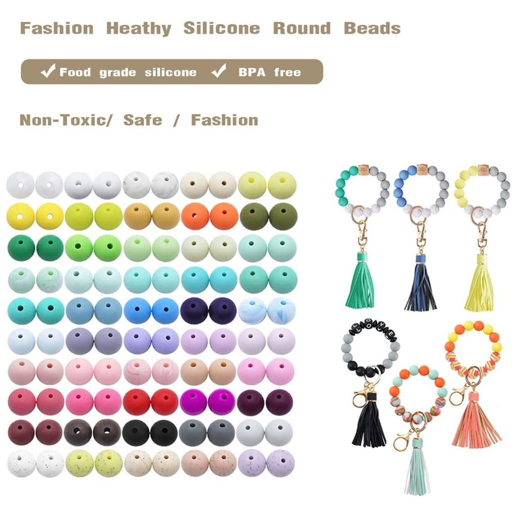 Zeiwohndc 500pcs Pacifier Clip Bead Bulk Teething Loose Bead Jewelry Infant Shower Gift