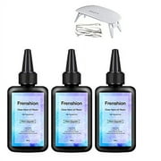 Lamp Included UV Resin- 3X100ML Upgrate Hard Type Crystal Clear UV Resin, Clear Adhesive Glue for Jewelry Earrings Necklace Bracelet Making Craft Decoration+Mini Lamp