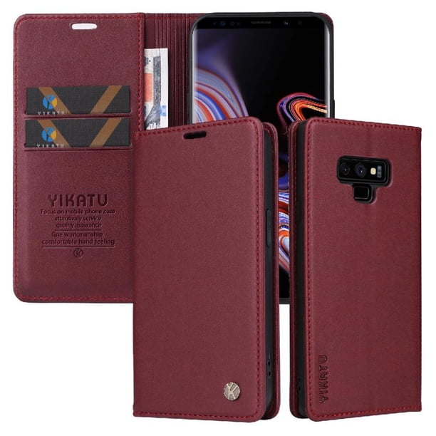 Funda para Samsung Galaxy Note 9 Estuche de Cuero PU Tipo Cartera con Ranuras para Tarjetas y Cierre Magnético