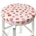 thumbnail image 3 of Lsque Hand Drawn Strawberry Round Bar chair cushion covers Velvet Fabric Premium Comfort Protects from Scratches and Stains for 14-17 Inch Chair- 14 inch, 3 of 7