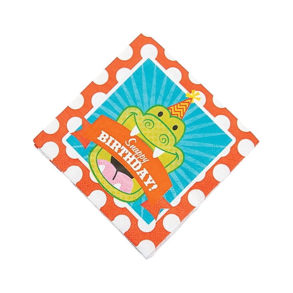 Little Alligator Bev Napkins - Party Supplies - 16 Pieces