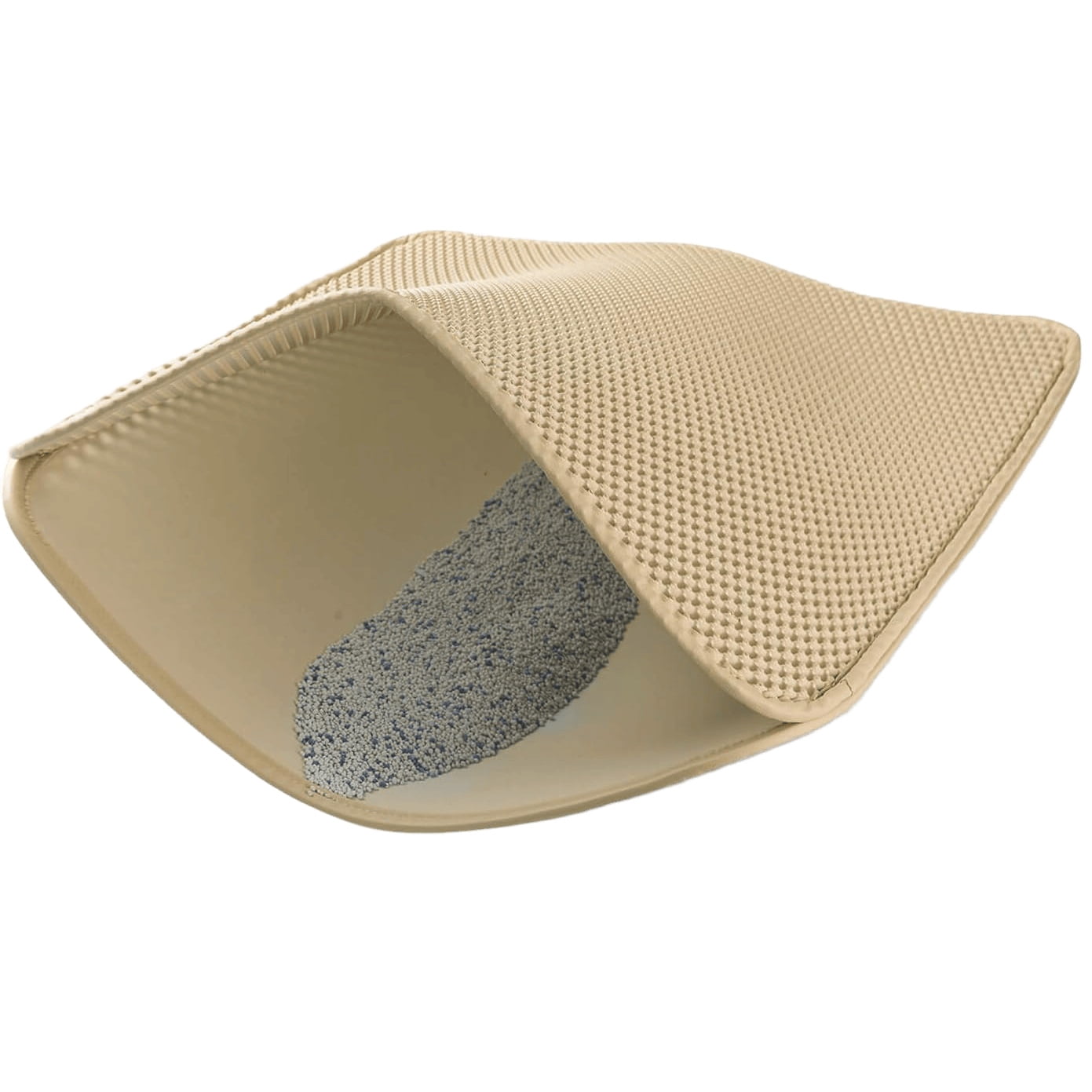 Litter Box with Large Litter Mat for All Cats, Upgraded Stainless Steel 23.6" Cat Litter Tray, High-Sided Open Top Cat Litter Box with Scoop, Anti-Scratch