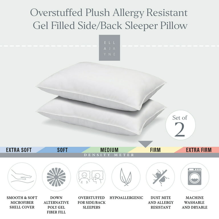 Homemate Bed Pillows for Sleeping - Standard Size(20x26) Set of 4 Pillows  Allergy Friendly Microfiber Shell Fluffy Down Alternative Filling