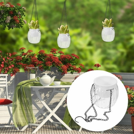 SEWCHICS Self Watering Flower Pot Transparent Plastic Indoor Garden Planter with Water Reservoir 1 Set