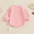 thumbnail image 4 of GYRATEDREAM Newborn Baby Girl Boy Christmas Outfit Infant Long Sleeve Letter Embroidery Sweatshirt Romper Toddler Xmas Oversized Bubble Bodysuit Winter Clothes for 0-18 Months Multi-color, 4 of 9