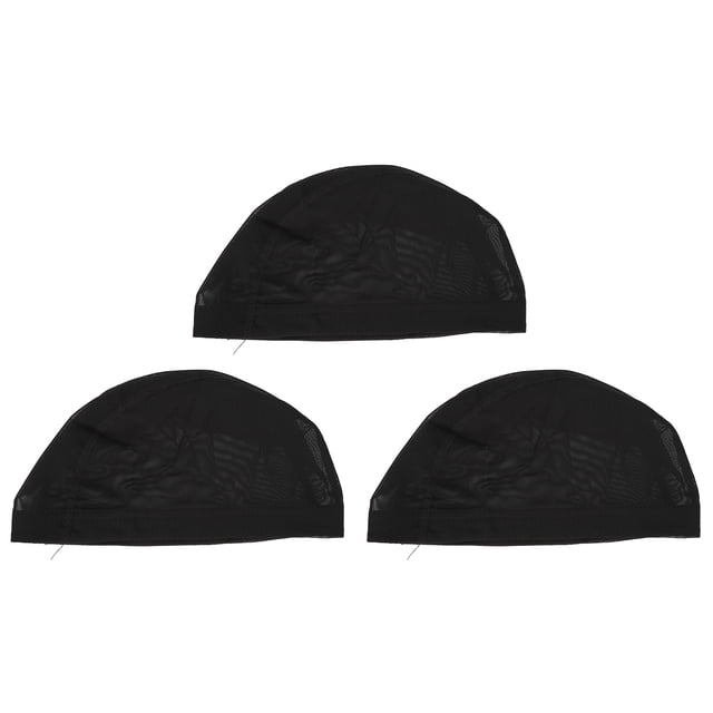 3 piezas de redecilla para peluca de nailon, transpirable, cómoda y elástica, color negro