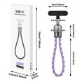thumbnail image 3 of Phone Lanyard Charger Cable USB C Cable, PD240W USB C to USB C Cables, Phone Wrist Strap, Anti Theft Phone Strap, Wrist Lanyard for iPhone/Samsung/Android Phones(Black/0.98ft), 3 of 9