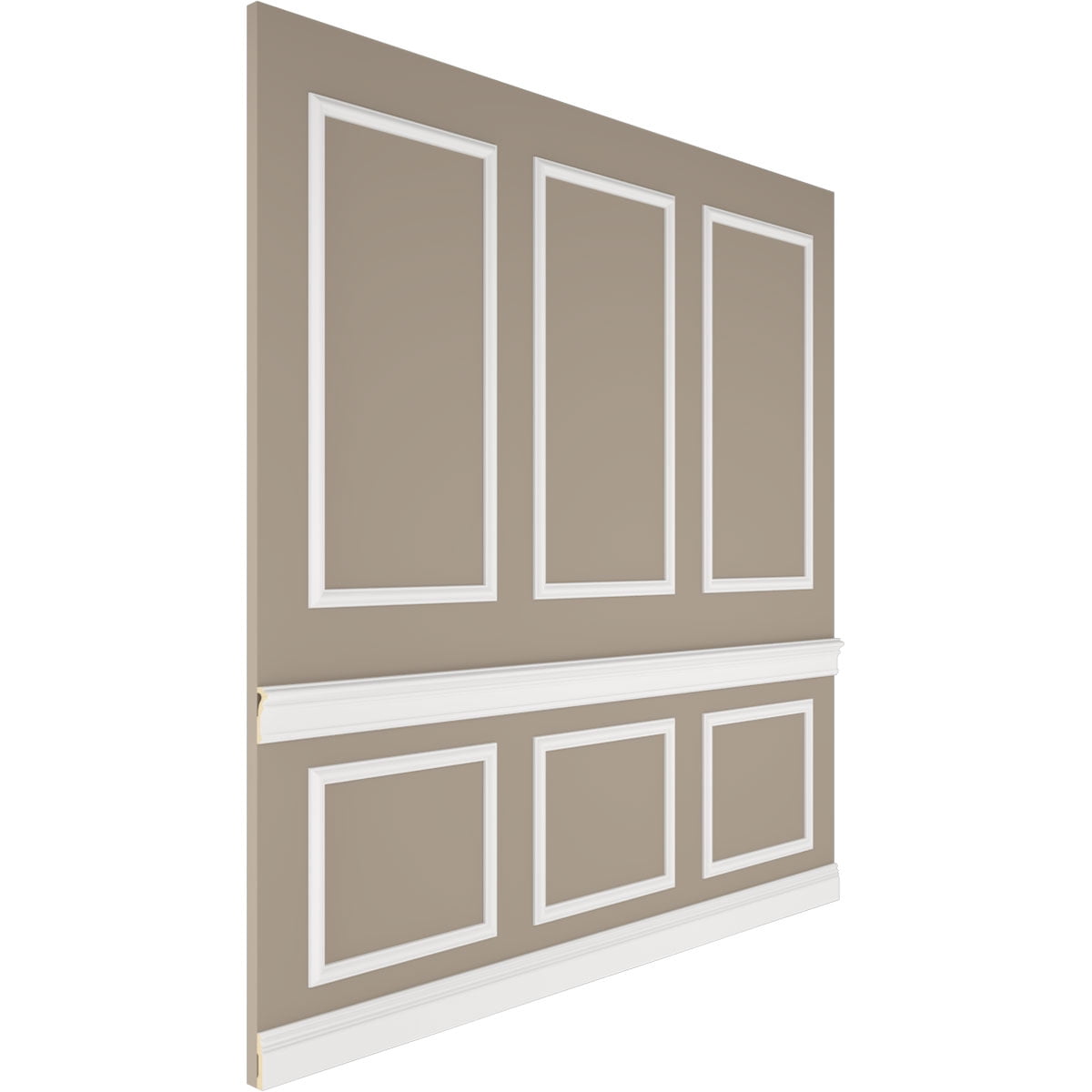 Ekena millwork 94 1/2"L (Adjustable 94 1/2"H to 120"H) Ashford Square Panel Stacked Wall Wainscot Paneling Kit