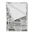 thumbnail image 2 of Vintage Soft Flannel Fleece Throw Blanket, Retro Style Texts and Typographic Vintage Coffee Shop Restaurant, Cozy Plush for Indoor and Outdoor Use, 50" x 60", Charcoal Grey Pale Grey, by Ambesonne, 2 of 5