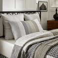 thumbnail image 4 of VHC Brands Ashmont Patchwork Seersucker Cotton Farmhouse Pre-Washed Reverse Seams Twin Bedding Accessory, Quilt 70x90, Warm Grey, 4 of 4
