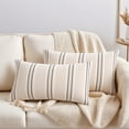 thumbnail image 2 of REGALWOVEN Stripe Pillow Covers Pack of 2 Soft Cozy Decorative Cushion Cases Black 20" x 12", 2 of 7