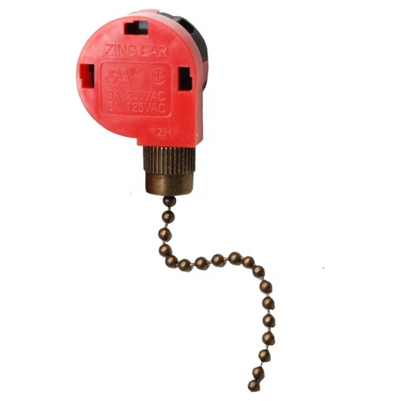 Zing Ear ZE-268S1 3 Speed 4 Wire Ceiling Fan Switch, Compatible