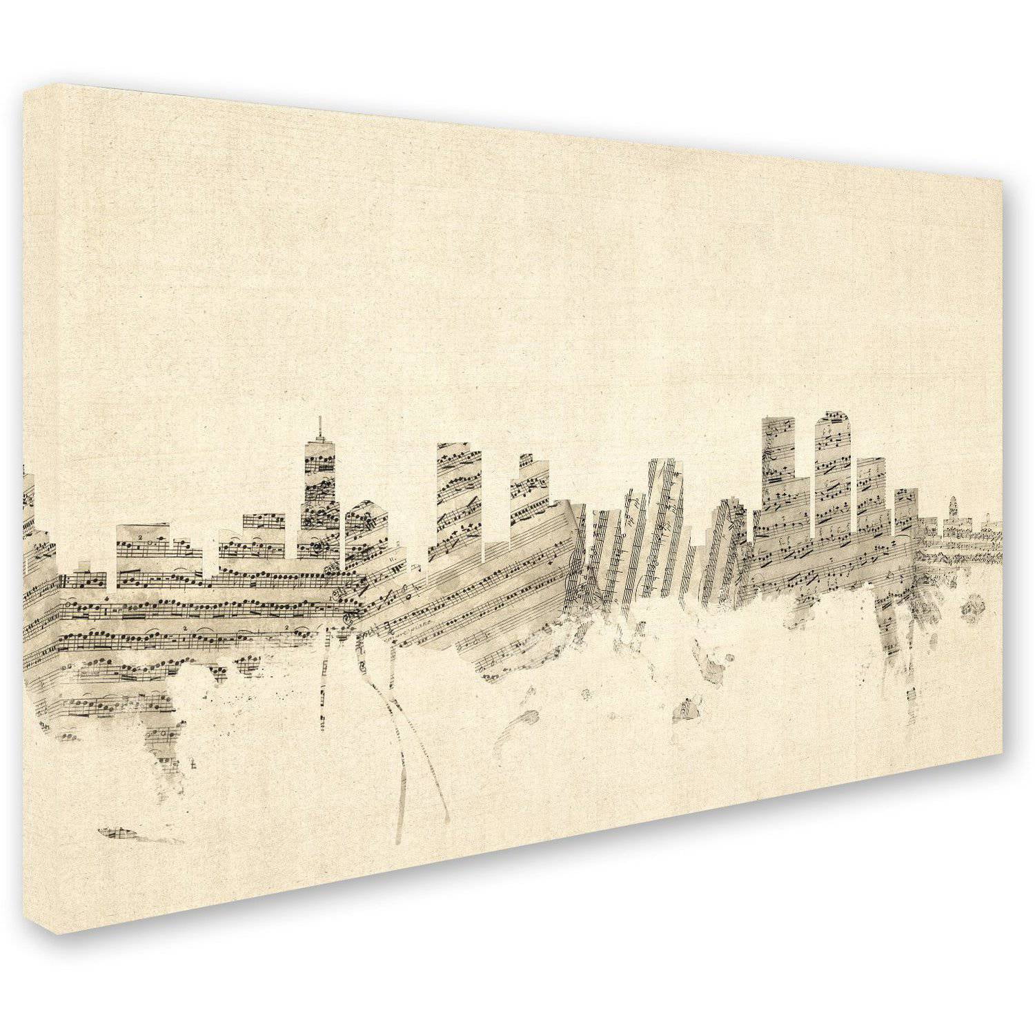 Trademark Fine Art "Denver Colorado Skyline Sheet Music" Canvas Art by Michael Tompsett