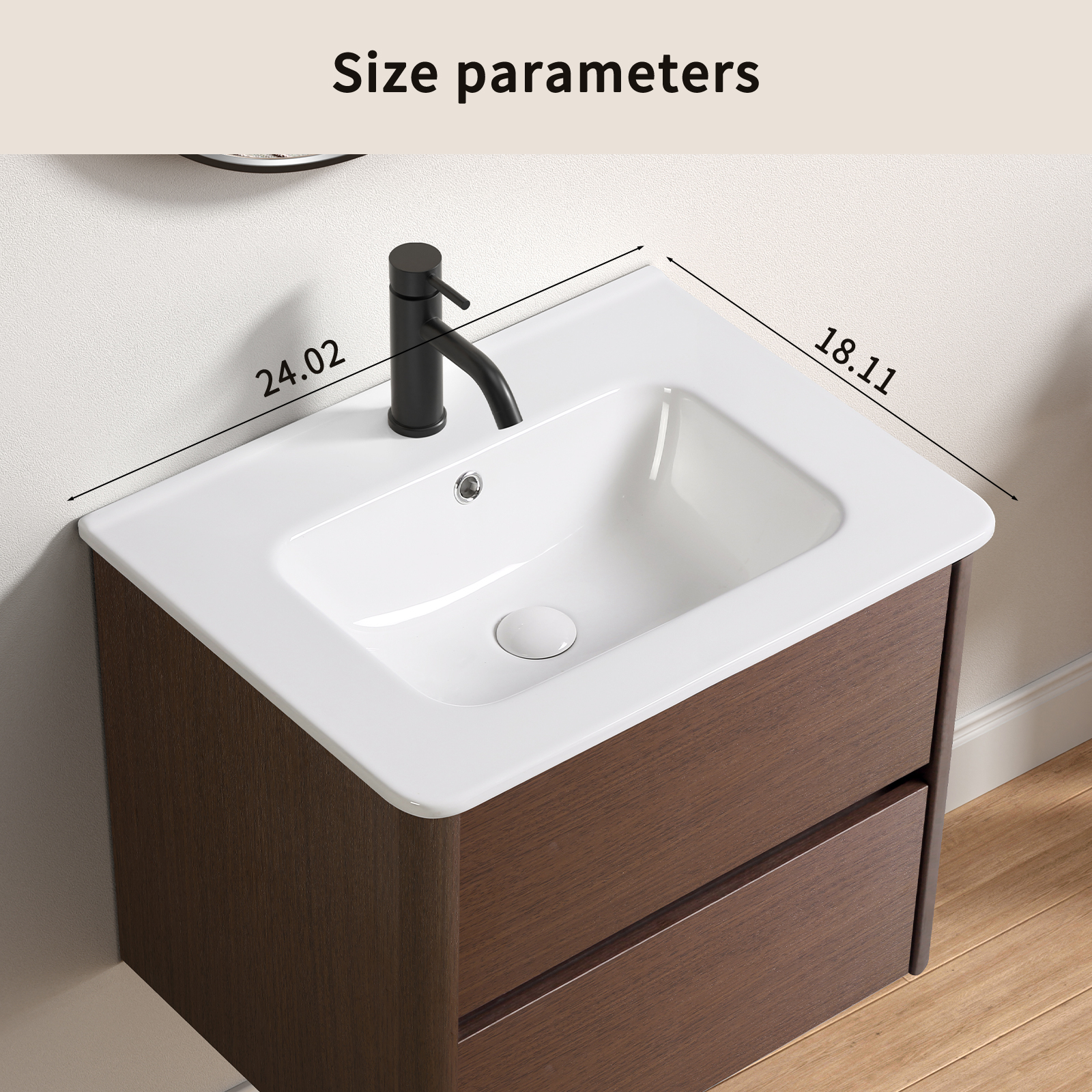 LiviNest Bathroom Vanity Sink: Modern Porcelain Countertop Basin - Pre-Drilled Single Hole Design for Rental Property & Airbnb Bathroom Installation