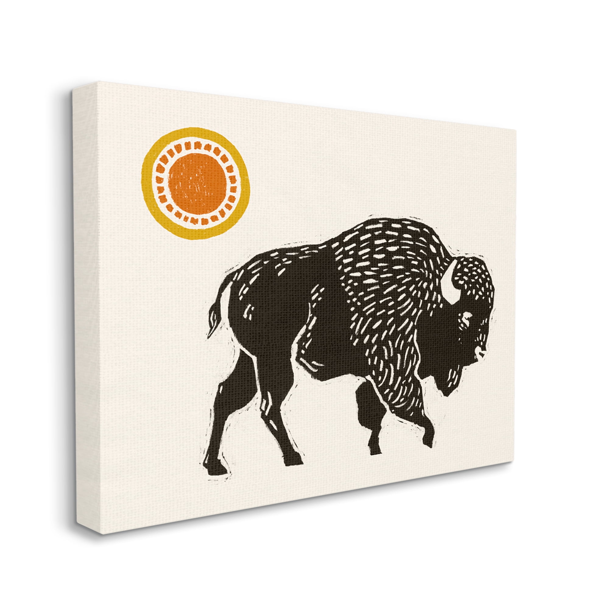 Stupell Industries Southwestern Bison Portrait Animals & Insects Painting Gallery Wrapped Canvas Art Print Wall Art, 20 x 16