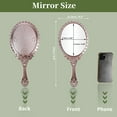 thumbnail image 2 of Hand Mirror with Handle Embossed Handheld Mirror Single-Sided Hand Mirror 9.8" L x 4.5" W Rose Gold Tone, 2 of 7