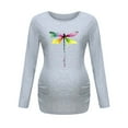thumbnail image 1 of QIPOPIQ T-Shirt de Maternité à Manches Longues Colorblock Baseball Tee Tunique de Grossesse Décontractée Liquidation, 1 of 6