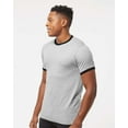 thumbnail image 2 of Tultex - Unisex Fine Jersey Ringer T-Shirt - 246 - Heather Grey/ Black - Size: 2XL, 2 of 5