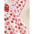 thumbnail image 6 of aturustex Toddler Baby Girls Bubble Rompers 0-18M Infant Sleeveless Crew Neck Bodysuit Strawberry Print T-Shirt Jumpsuits Newborn Fashion Cute Summer Romper Little Girl Loose Casual Daily Clothes, 6 of 7