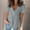 Brown, variant on Babydoll Tops for Women White Ruffle Trim Button V Neck Short Sleeve Summer Tops Pleated Peplum Cute Tunic Blouse