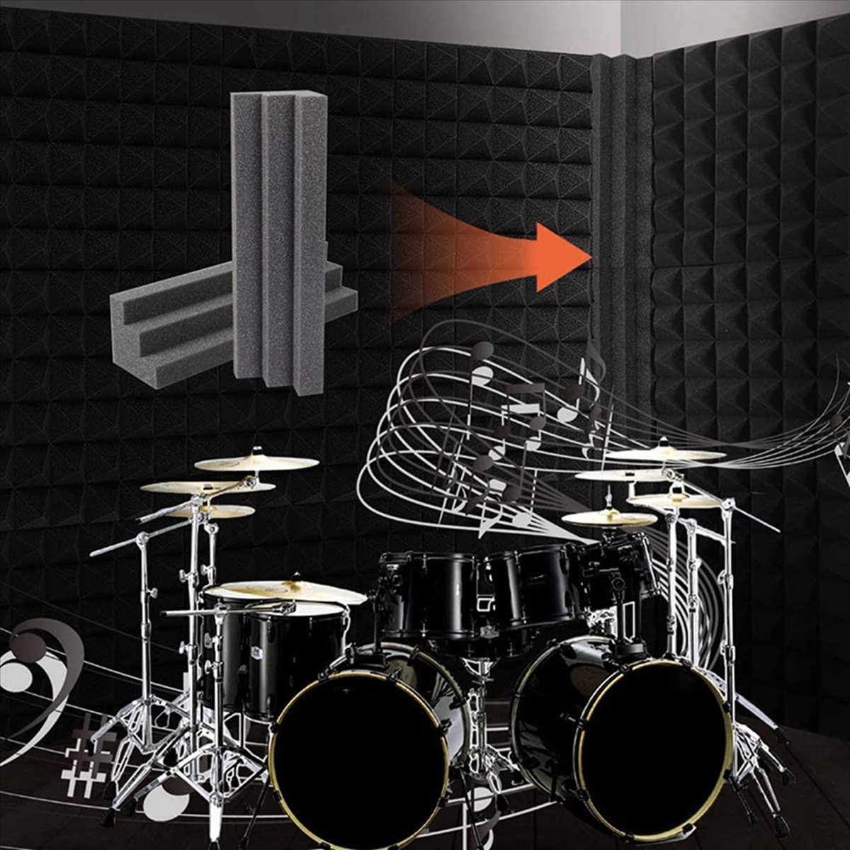 72 Pcs Bass Traps Acoustic Foam Panels Sound Proof Padding,Studio Foam for Corner Soundproofing Foam,Sound Proof Foam
