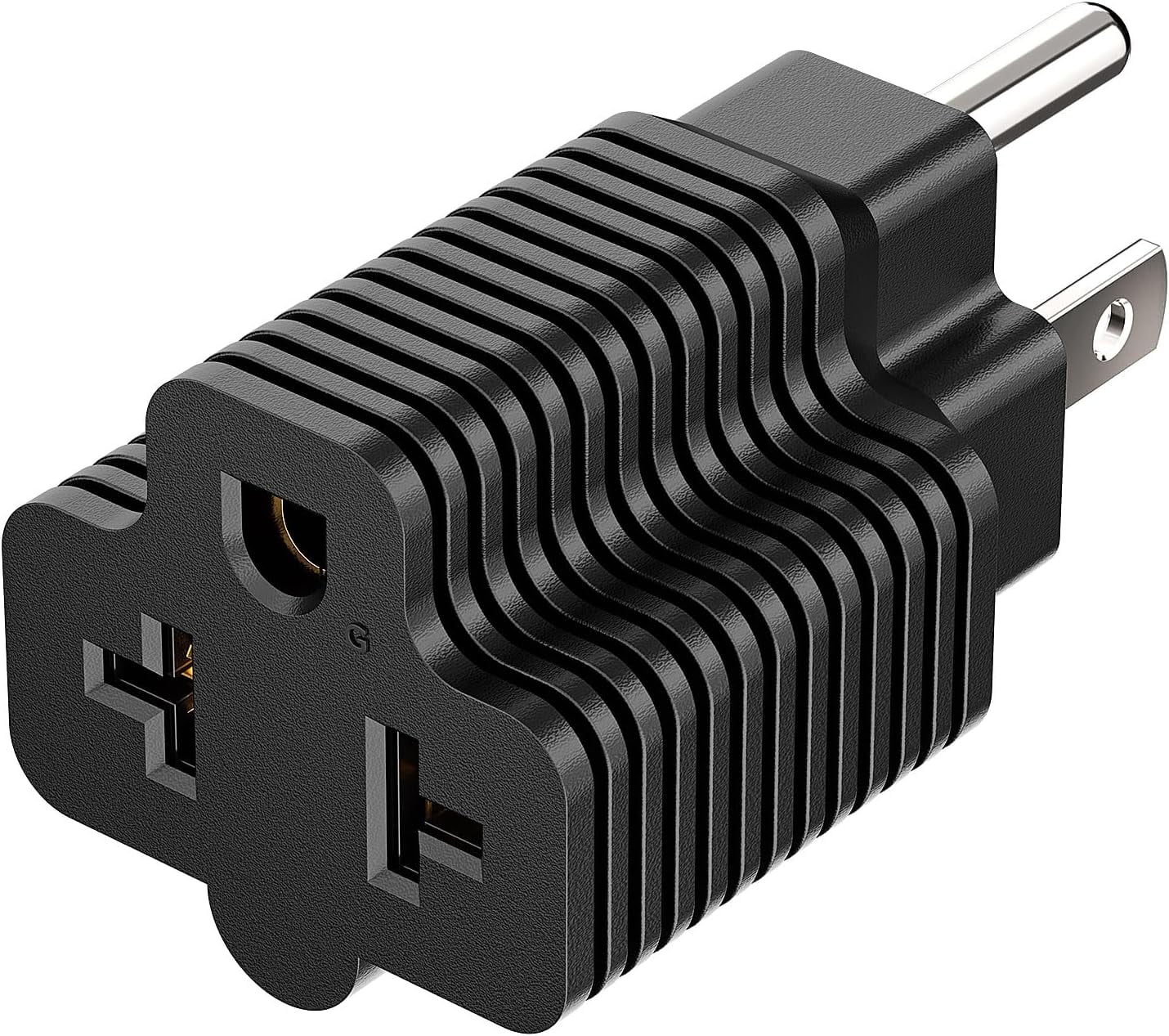 [2Pack] 4-in-1 15 Amp Household AC Plug to 20 Amp T Blade Adapter,5-15P to 5-20R,5-15P to 6-15R,5-15P to 6-20R, 4 in 1 AC Power Adapter,15A 125V to 20A 250V Adapter